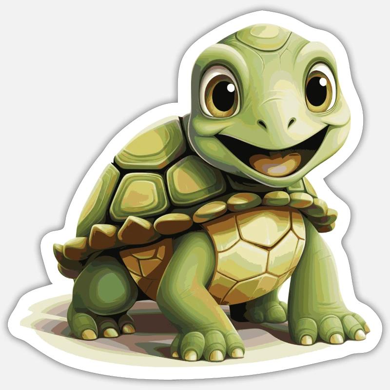 little turtle - Sticker size S (10 x 10 cm) - white matte