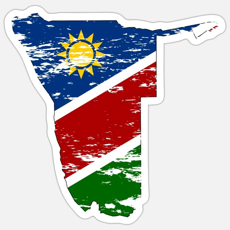 Namibia map used Sticker size S (10 x 10 cm)