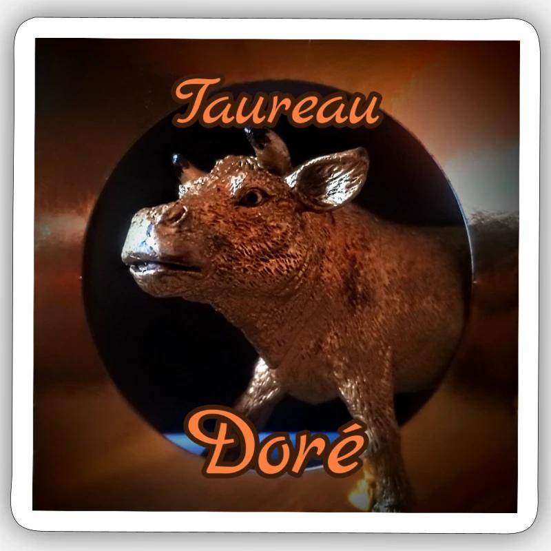 Taureau doré Sticker taille S (10 x 10 cm)