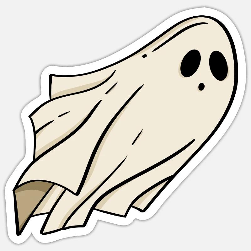 Geist Halloween - Sticker Größe S (10 x 10 cm) - Mattweiß