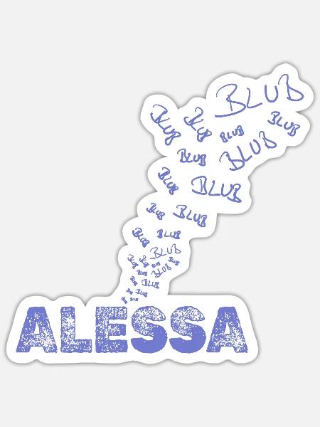 Wassersport Alessa - Sticker Größe S (10 x 10 cm) - Mattweiß