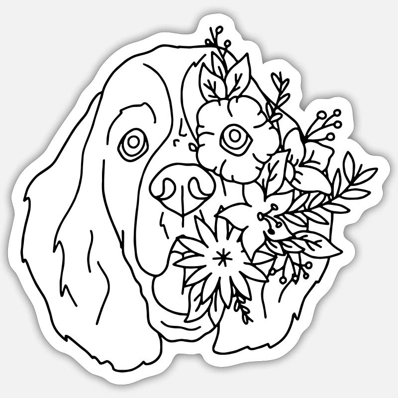 Hund - Sticker Größe S (10 x 10 cm) - Mattweiß