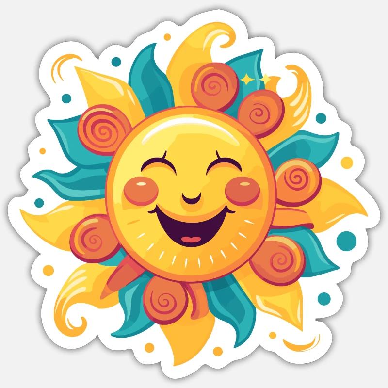 friendly sunshine - Sticker size S (10 x 10 cm) - white matte