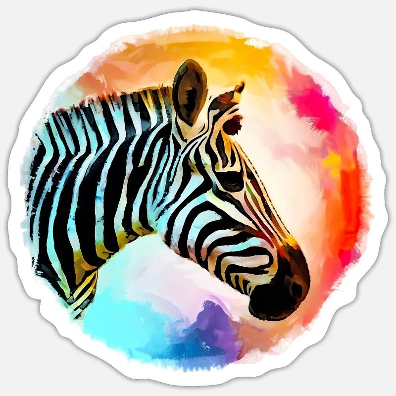 Zebra - Sticker size S (10 x 10 cm) - white matte