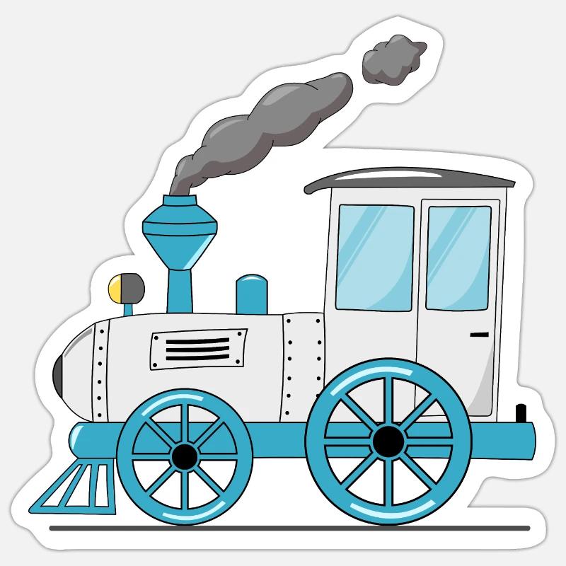 Kinderzug Eisenbahn weiß - Sticker Größe S (10 x 10 cm) - Mattweiß