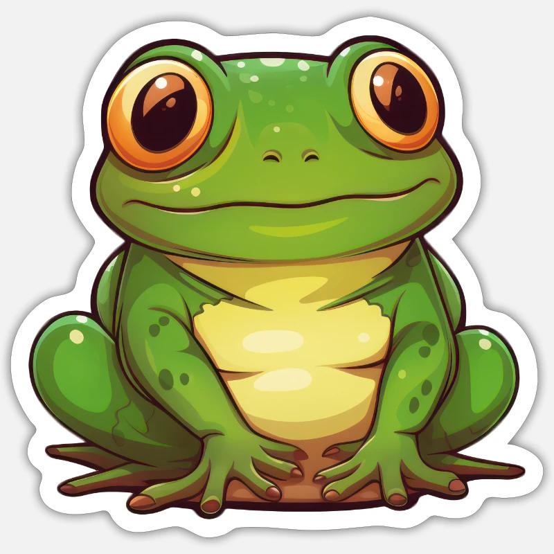 Grenouille - Sticker taille S (10 x 10 cm) - blanc mat