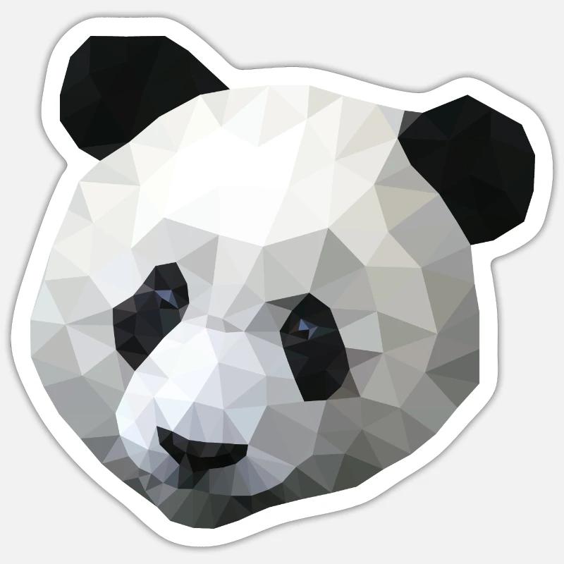 Panda-Polygon - Sticker Größe S (10 x 10 cm) - Mattweiß
