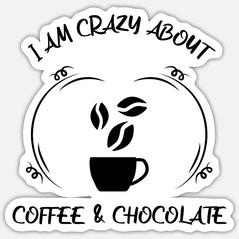 Coffee, espresso, coffee & chocolate - Sticker size S (10 x 10 cm) - white matte