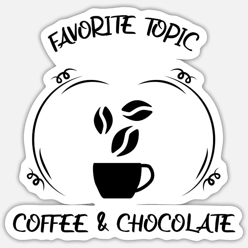 Kaffee Espresso Käffchen & Schokolade - Sticker Größe S (10 x 10 cm) - Mattweiß