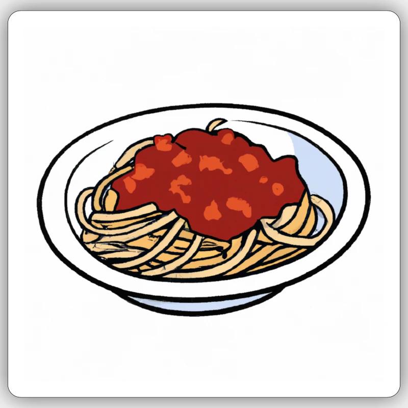 Spaghetti Bolognese - Sticker Größe S (10 x 10 cm) - Mattweiß