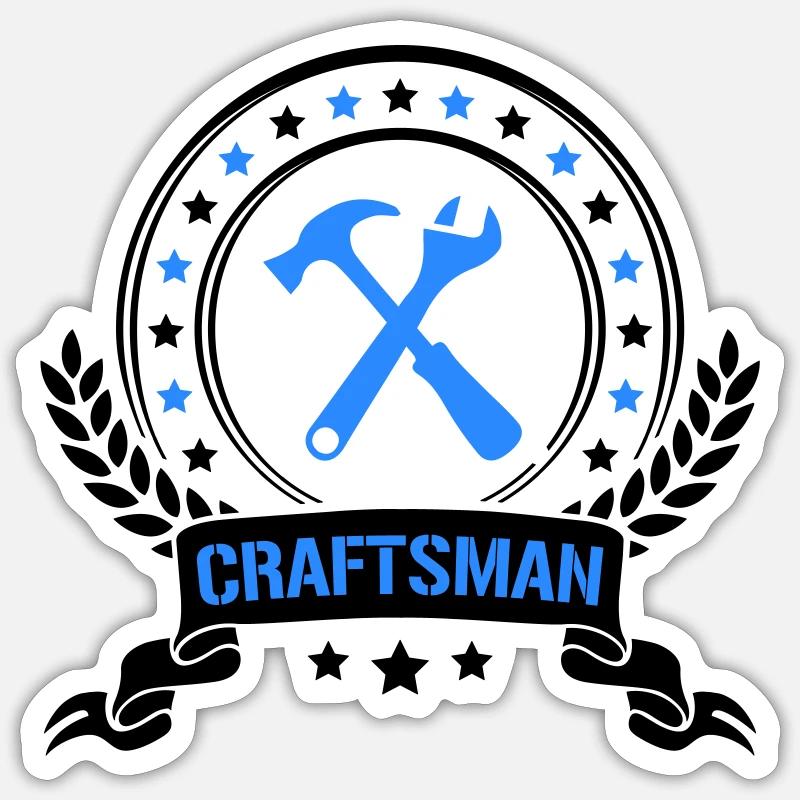 craftsman - Sticker Größe S (10 x 10 cm) - Mattweiß