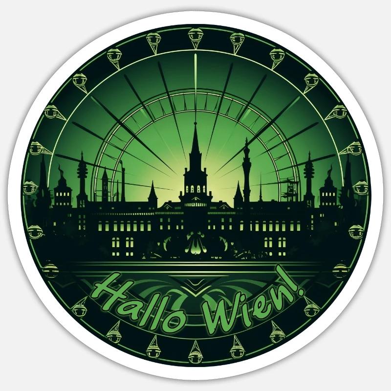 Hallo Wien! - Halloween - Sticker Größe S (10 x 10 cm) - Mattweiß