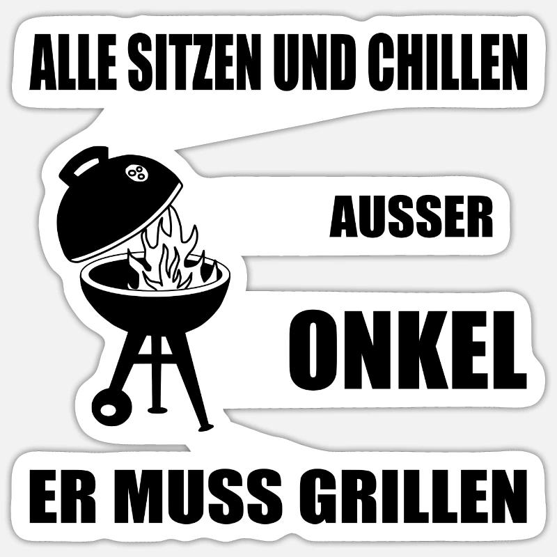BBQ - Sticker Größe S (10 x 10 cm) - Mattweiß