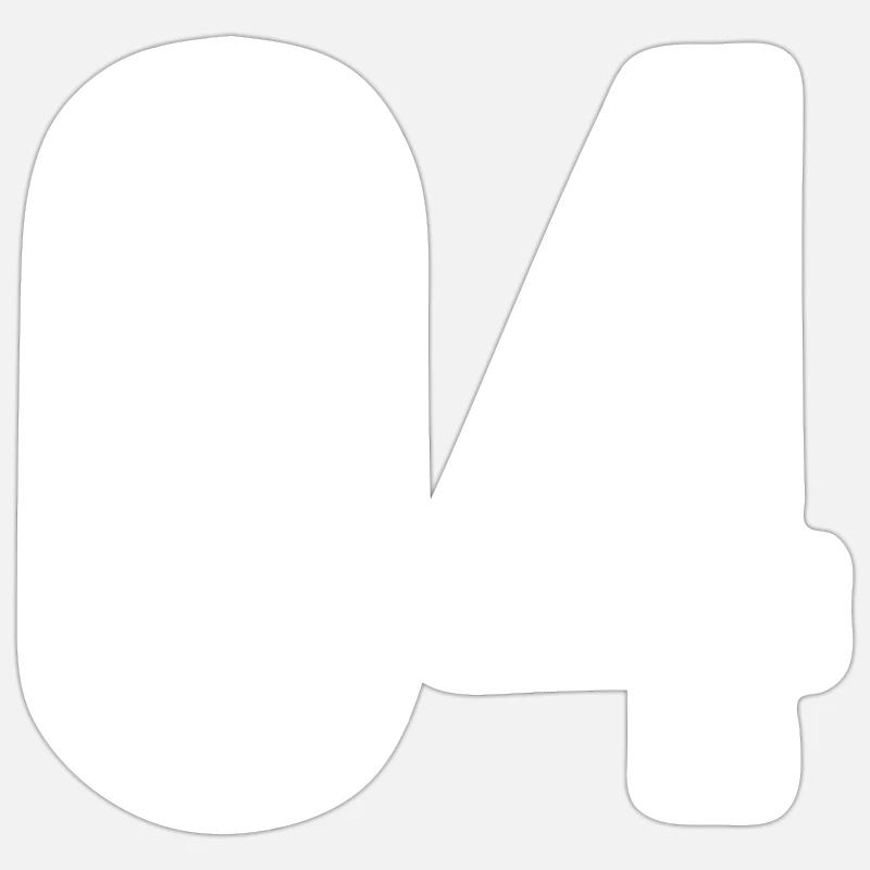 04 Numéros Blanc - Sticker taille S (10 x 10 cm) - blanc mat
