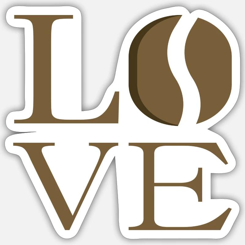 Kaffeebohnen Liebhaber Geschenkidee - Sticker Größe S (10 x 10 cm) - Mattweiß
