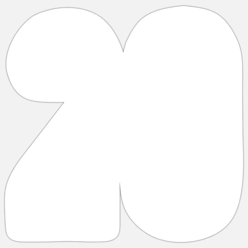20 numéros blancs - Sticker taille S (10 x 10 cm) - blanc mat