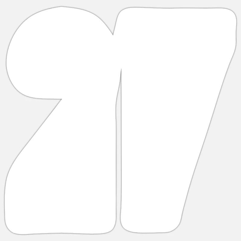 27 Numbers White - Sticker size S (10 x 10 cm) - white matte