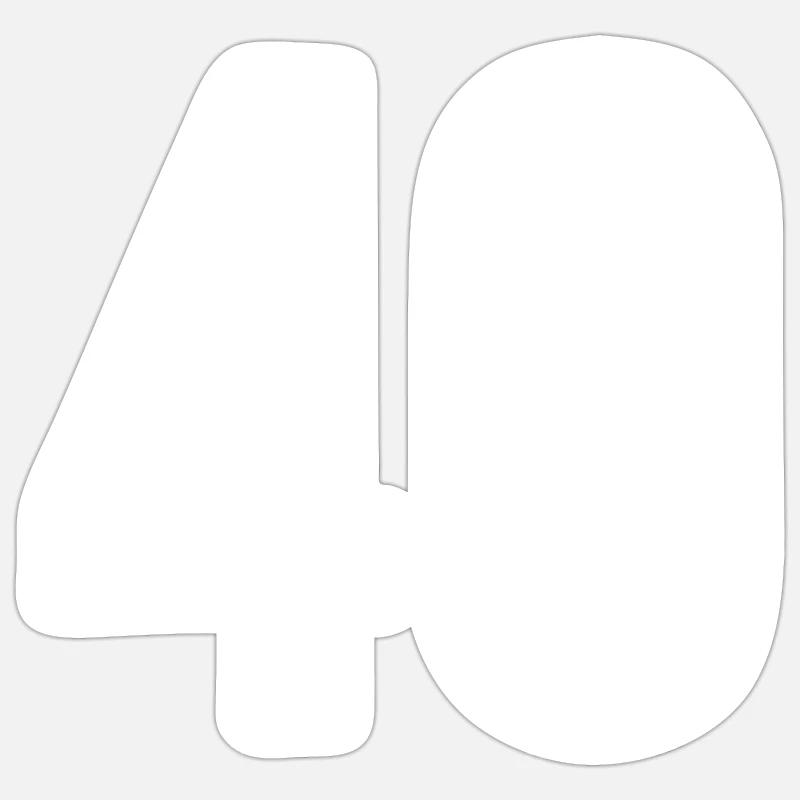 40 numéros blancs - Sticker taille S (10 x 10 cm) - blanc mat
