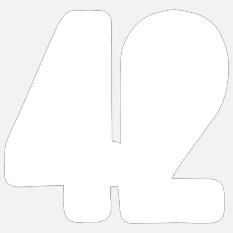 42 Numéros Blanc - Sticker taille S (10 x 10 cm) - blanc mat
