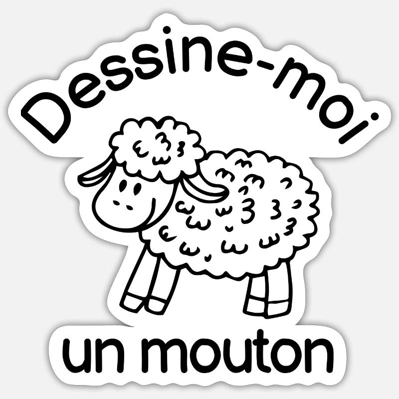 sheep, - Sticker size S (10 x 10 cm) - white matte