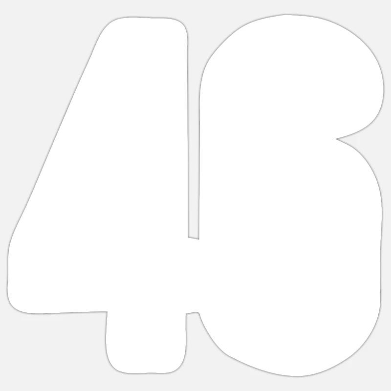 46 Numéros Blanc - Sticker taille S (10 x 10 cm) - blanc mat