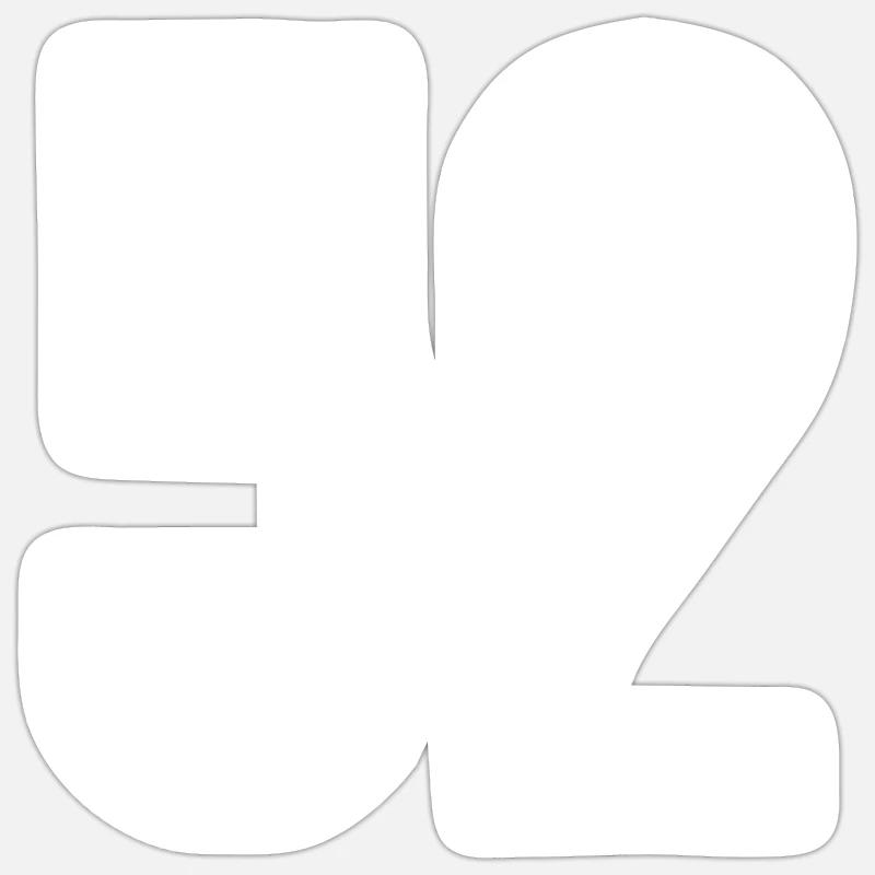 52 Numbers White - Sticker size S (10 x 10 cm) - white matte