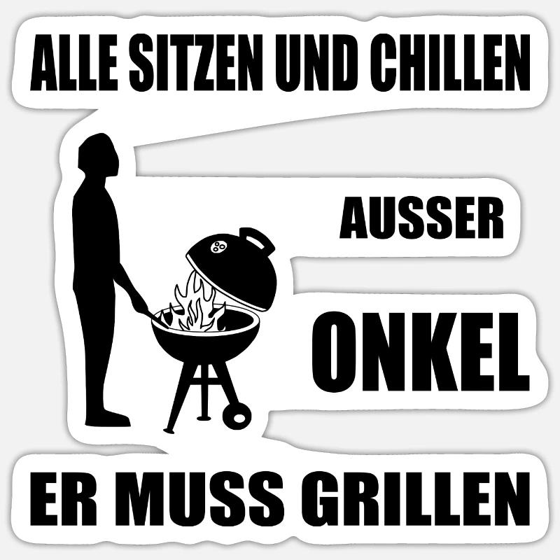Onkel - Sticker Größe S (10 x 10 cm) - Mattweiß