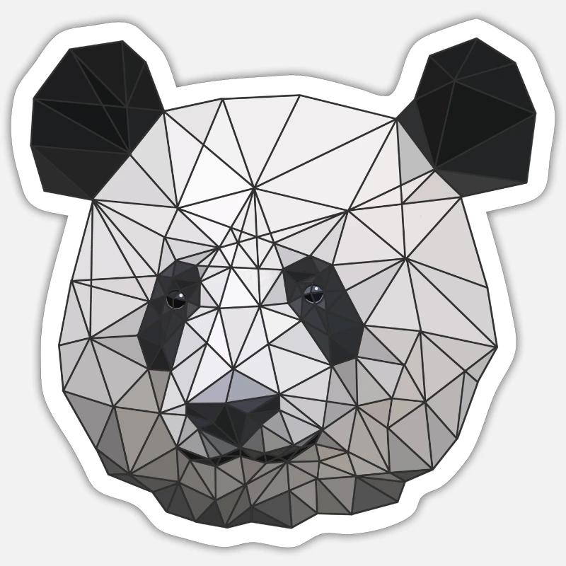 Polygonal Panda Bear Low Poly Art Triangle Shapes Sticker taille S (10 x 10 cm)