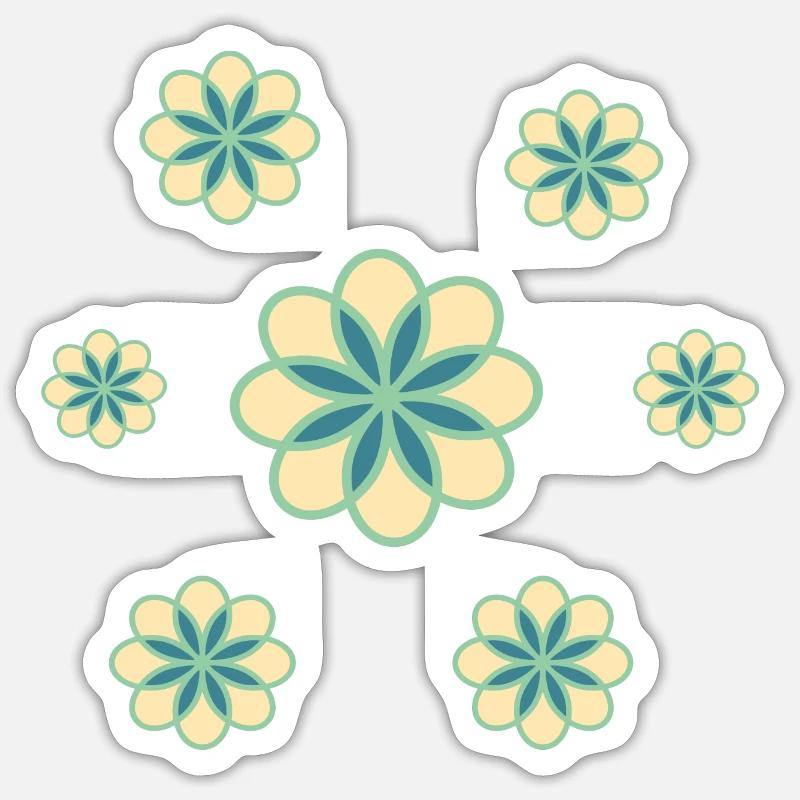 Fleur - Sticker taille S (10 x 10 cm) - blanc mat