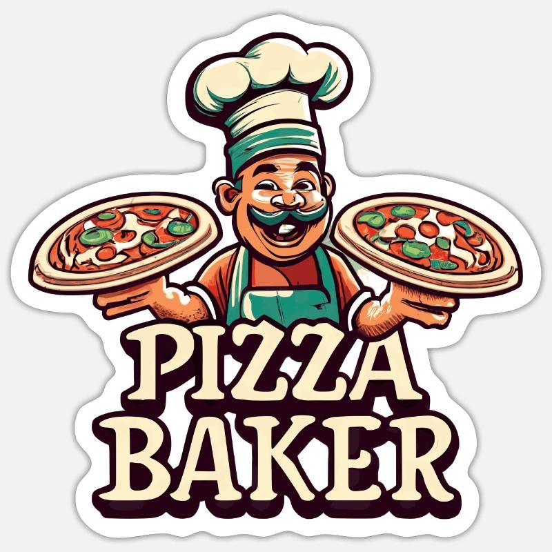 Pizza baker Sticker size S (10 x 10 cm)