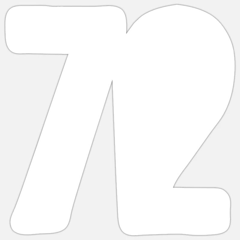 72 Numbers White - Sticker size S (10 x 10 cm) - white matte