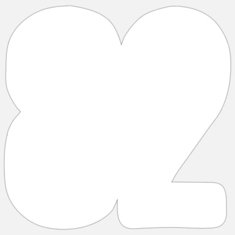 82 Numéros Blanc - Sticker taille S (10 x 10 cm) - blanc mat