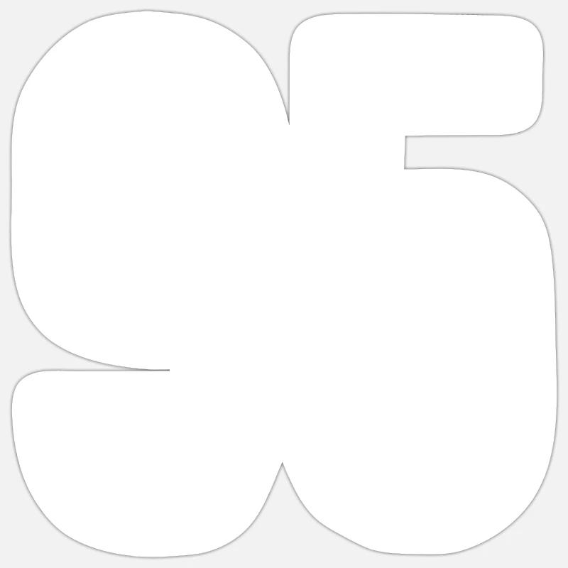 95 Numéros Blanc - Sticker taille S (10 x 10 cm) - blanc mat