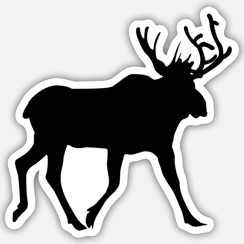 elch - Sticker Größe S (10 x 10 cm) - Mattweiß