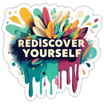 Redécouvrez-vous Flower Motival Graphic - Sticker taille S (10 x 10 cm) - blanc mat - Devant