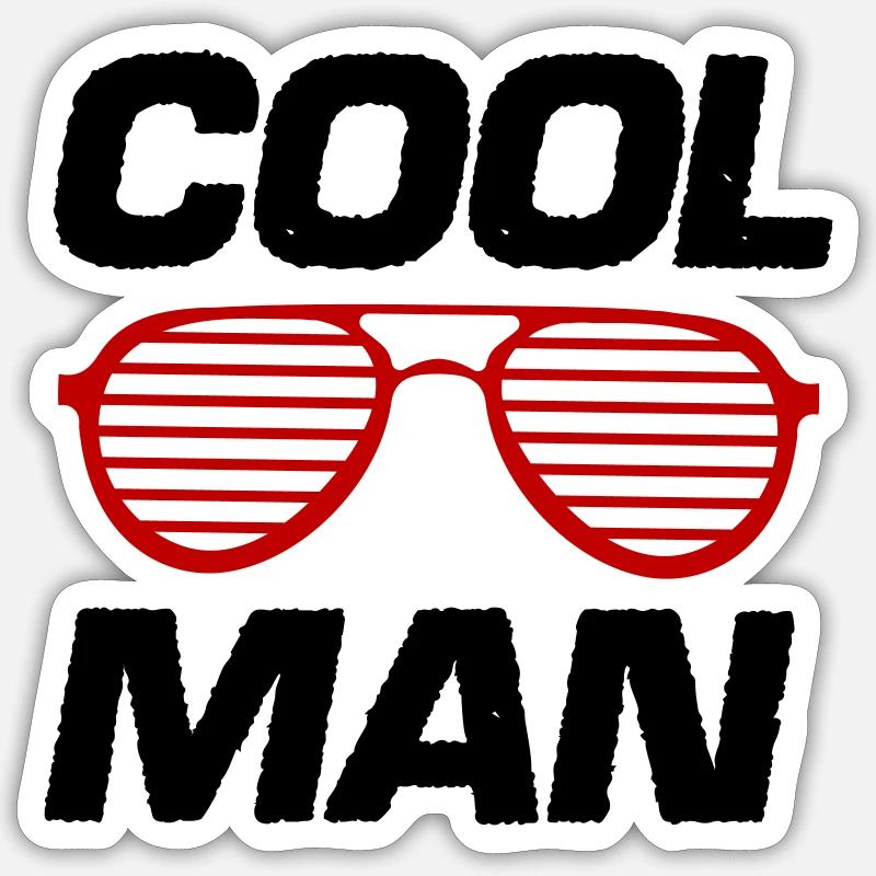 cool man - Sticker size S (10 x 10 cm) - white matte