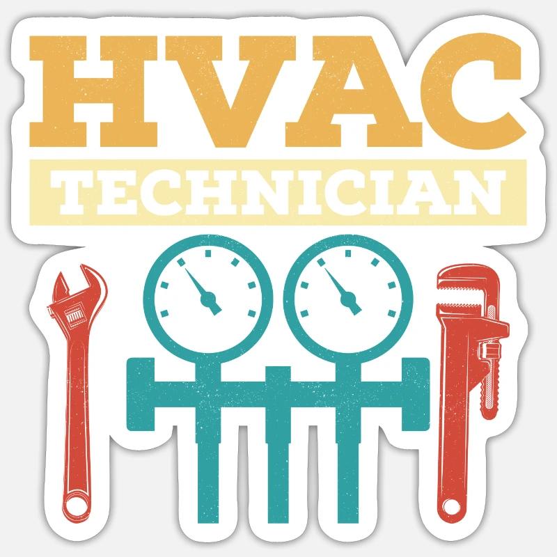 HVAC Technician AC Tech Installer - Sticker Größe S (10 x 10 cm) - Mattweiß