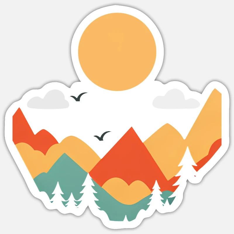 Einfache Landschaft Sticker Größe S (10 x 10 cm)