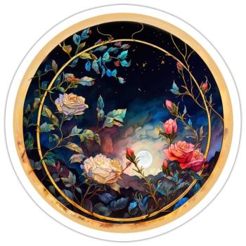 Rose - Sticker taille S (10 x 10 cm) - blanc mat - Devant