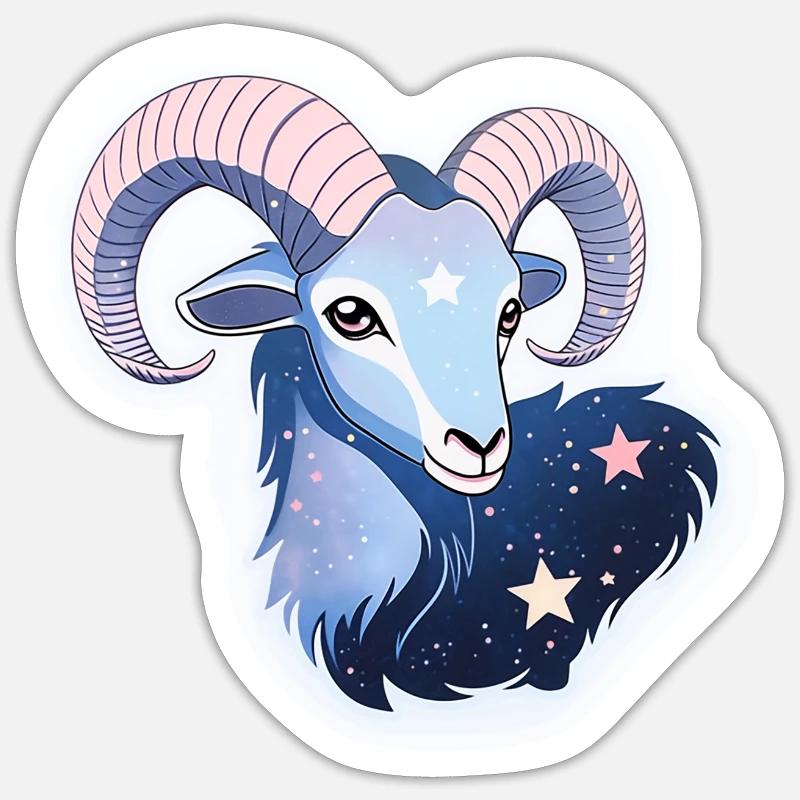 Sternzeichen Steinbock - Sticker Größe S (10 x 10 cm) - Mattweiß