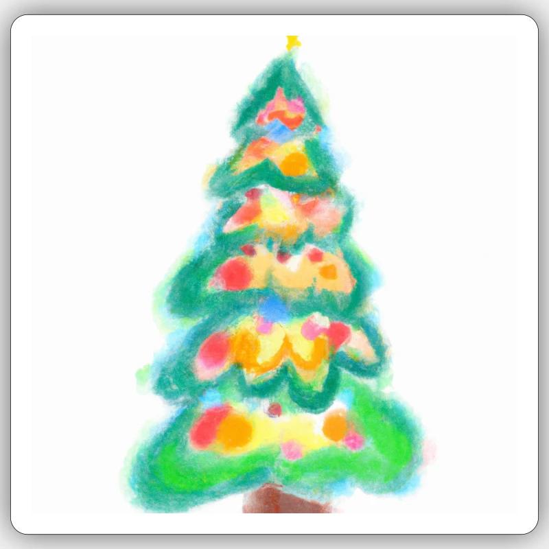 Weihnachtsbaum Tannenbaum - Sticker Größe S (10 x 10 cm) - Mattweiß
