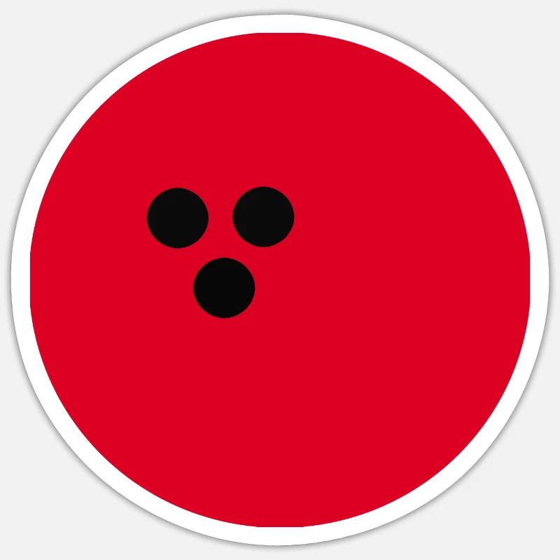 Bowling ball, bowling red - Sticker size S (10 x 10 cm) - white matte