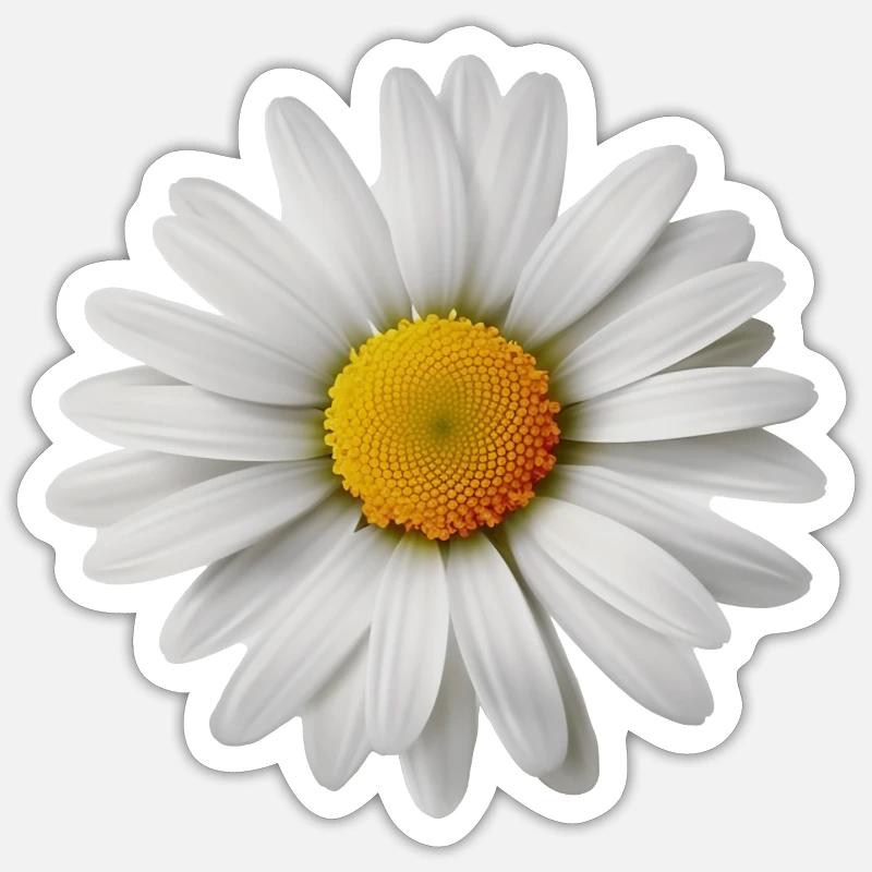 Gänseblümchen, Blume, Frühling, Sommer, Garten, - Sticker Größe S (10 x 10 cm) - Mattweiß