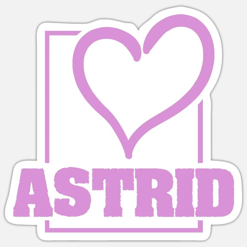 Astrid als Bachelorette - Sticker Größe S (10 x 10 cm) - Mattweiß