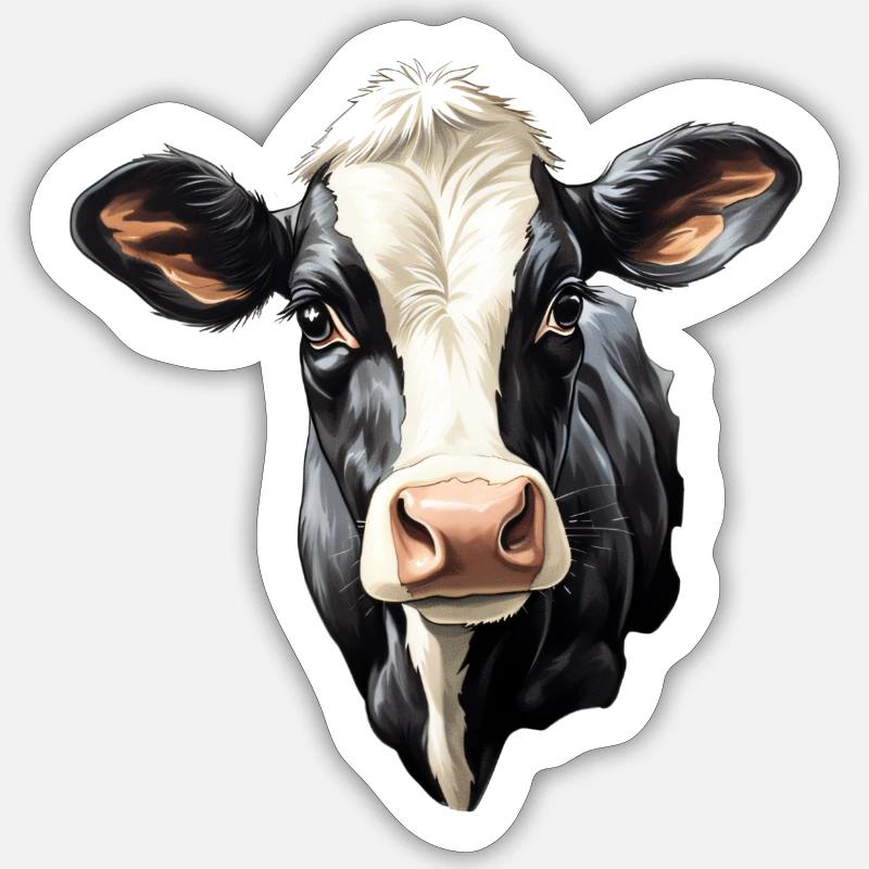 Cow's Head - Sticker size S (10 x 10 cm) - white matte
