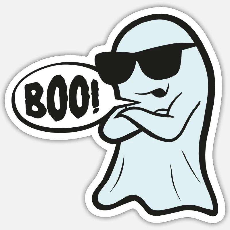 Boo - Sticker Größe S (10 x 10 cm) - Mattweiß