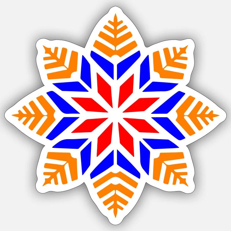 Flocon de neige d’hiver - Sticker taille S (10 x 10 cm) - blanc mat