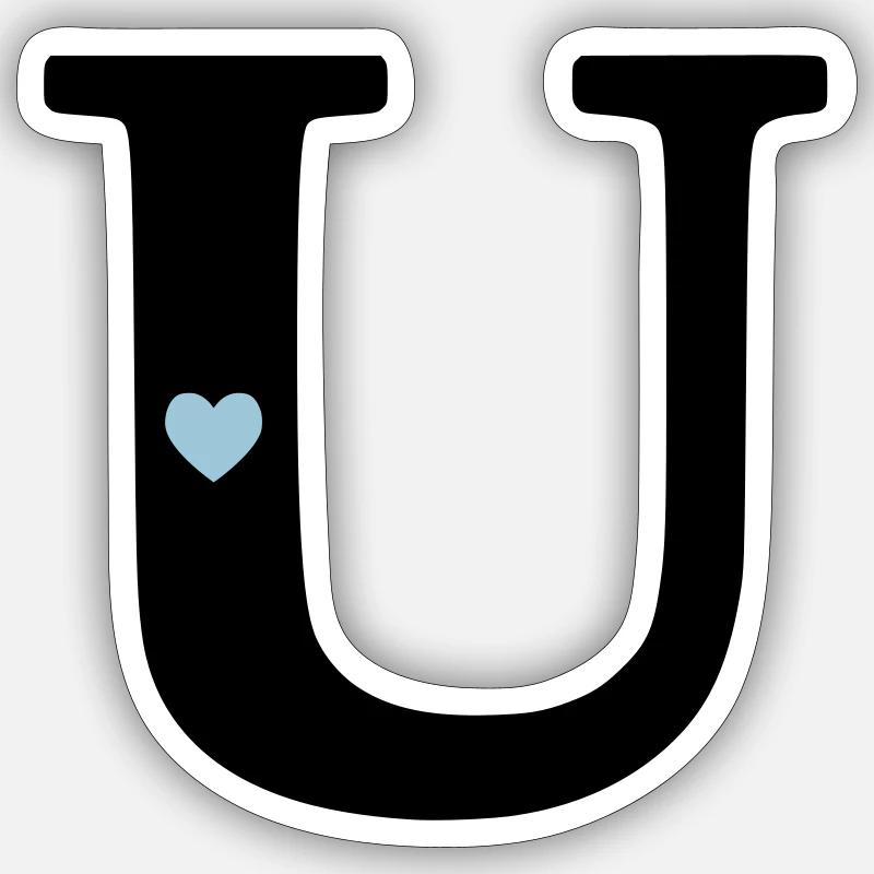 Lettre U Lettre initiale Sticker taille S (10 x 10 cm)