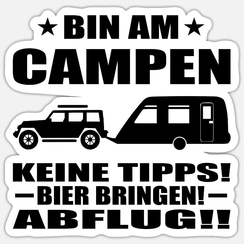 Camping - Sticker Größe S (10 x 10 cm) - Mattweiß