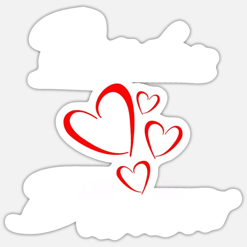 Doudou d'amour - Sticker taille S (10 x 10 cm) - blanc mat